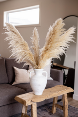 Lesbos white urn vase with handle-large - Luxe B Pampas Grass  Canada , dried flowers and pampas grass Canadian Company. Bulk and wholesale dried flowers and pampas grass fluffy. Large White Pampas Grass Toronto