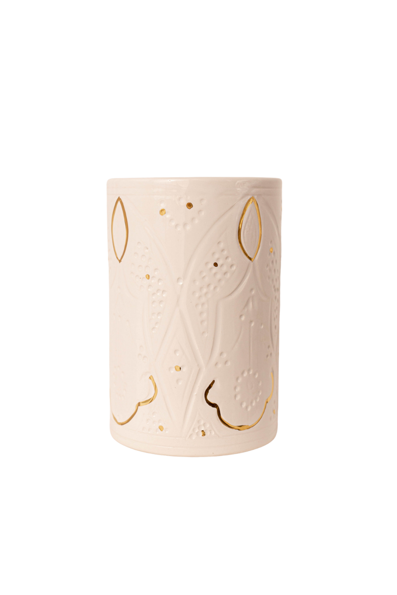 MARRAKECH ENGRAVED GOLD WHITE CERAMIC VASE - Luxe B Pampas Grass  Canada , dried flowers and pampas grass Canadian Company. Bulk and wholesale dried flowers and pampas grass fluffy. Large White Pampas Grass Toronto
