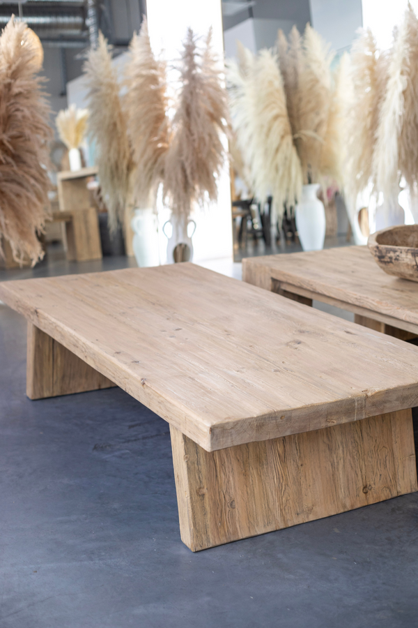 Sausalito Elm Wood Coffee Table - Luxe B Pampas Grass  Canada , dried flowers and pampas grass Canadian Company. Bulk and wholesale dried flowers and pampas grass fluffy. Large White Pampas Grass Toronto