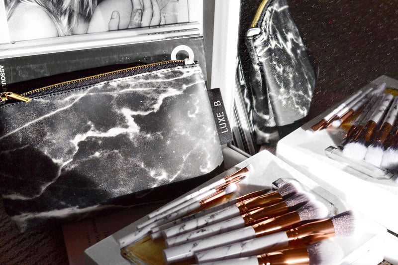 LUXE B Marble Cosmetic Makeup Bag- Black - Luxe B Pampas Grass  Canada , ships via Canada Post from Edmonton 